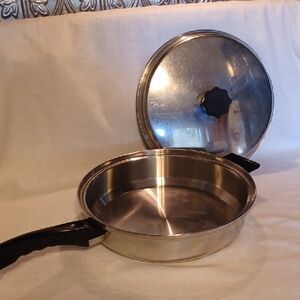 Stainless Steel Pan with Lid Lustre Craft T-304 Stainless Steel Vintage Cookware